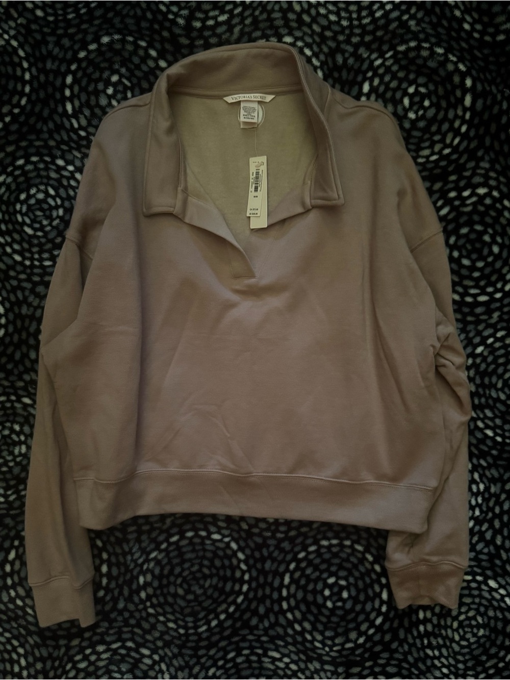Victoria's Secret Dusty Mauve Collared Pullover Sweatshirt